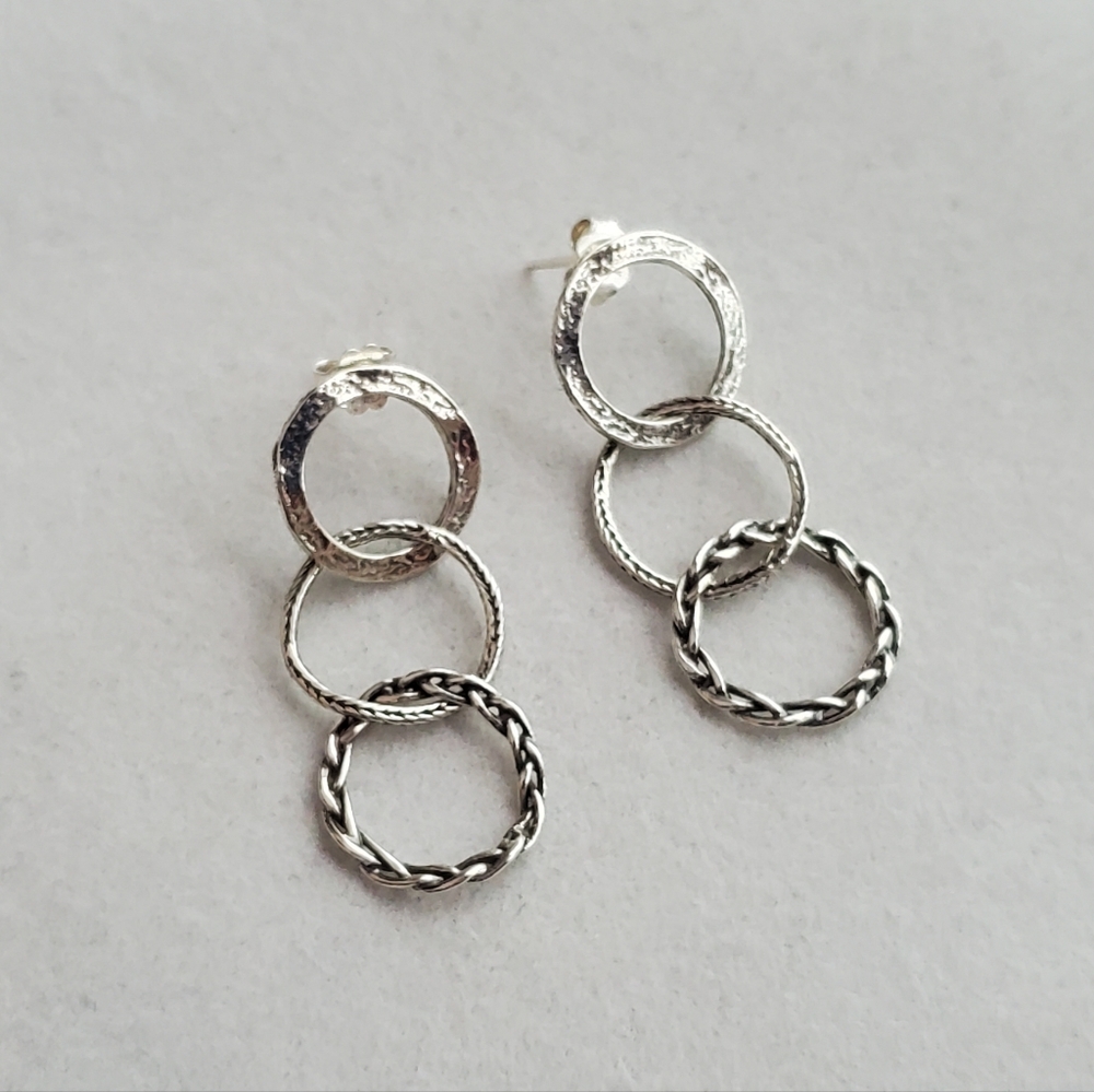 Didae Sterling Triple Ring Earrings